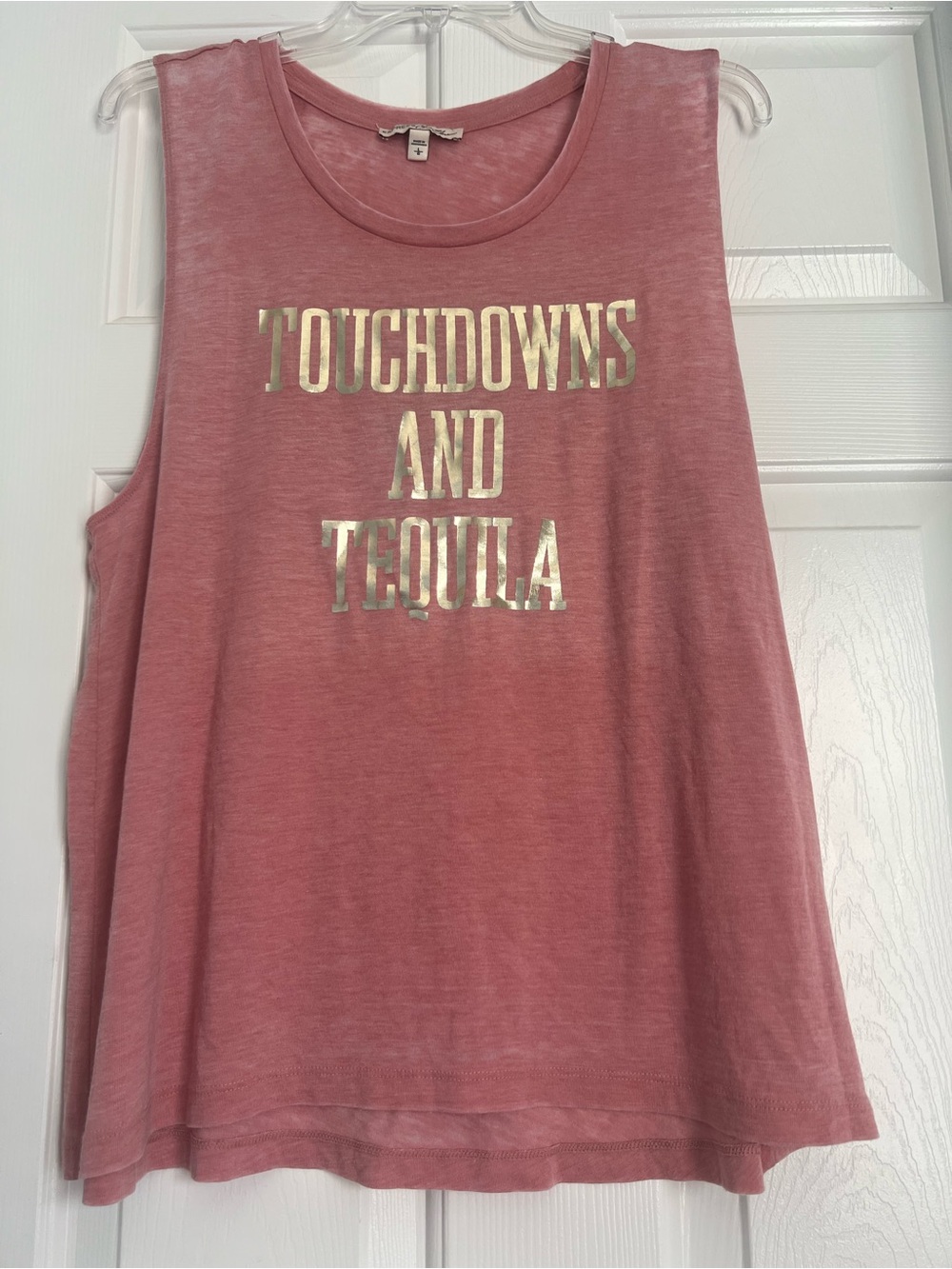Express Touchdowns & Tequila Tank Top Women’s Large Pink